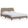 vidaXL Bedframe met LED zonder matras "Zadar" cappuccino 140x200 cm