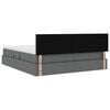 vidaXL Opslag bed met matras Donkergrijs 180 x 200 cm Nep Leer