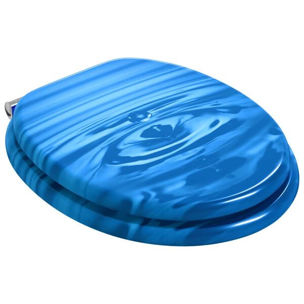 vidaXL Toiletbril 2 pcs Blauwe Druppel 44 x 38 cm MDF-plaat