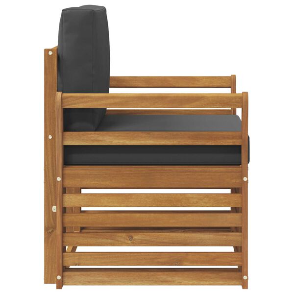 vidaXL Buiten bankenset Massief Acaciahout en Polyester Naturel