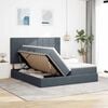 vidaXL Opslag bed met matras Donkergrijs 200 x 200 cm Fluweel