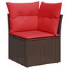 vidaXL 8-delige Loungeset met kussens poly rattan bruin