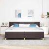 vidaXL Boxspringbed met matras Donkerbruin 200 x 200 cm Polyester