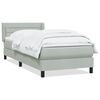 vidaXL Boxspring met matras fluweel lichtgrijs 90x210 cm