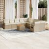 vidaXL 11-delige Tuinset met kussens poly rattan beige