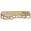 vidaXL Buiten bankenset met kussen 5 pcs Wit en Beige Polyester