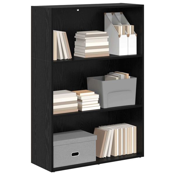 vidaXL Boekenkast Zwart Eiken 60 x 30 x 76.5 cm Bewerkt hout