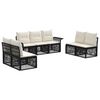 vidaXL Tuinbankenset 7 st Zwart poly rattan