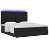 vidaXL Ottoman bed met matras en LED's 160x200cm stof zwart