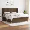 vidaXL Boxspring met matras stof donkerbruin 180x200 cm