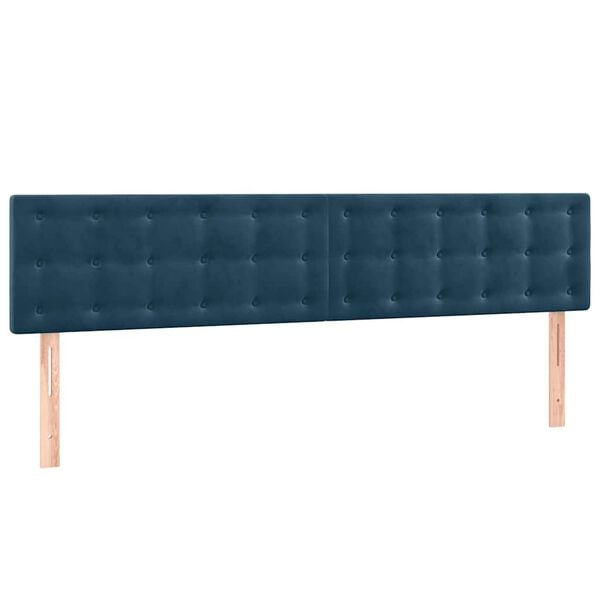 vidaXL Hoofdborden 2 st 100x5x78/88 cm fluweel donkerblauw