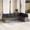 vidaXL Tuin Sofa Set met kussen 8 pcs Grijs Poly riet