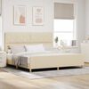 vidaXL Bedframe met hoofdeinde Cr&egrave;me 200 x 200 cm Stof