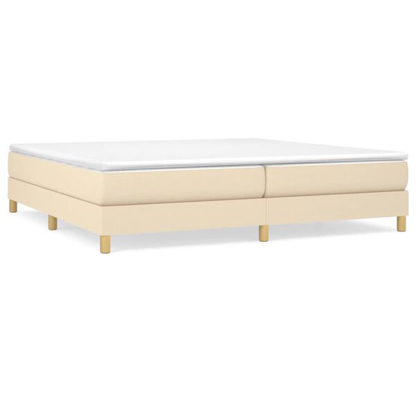 vidaXL Boxspring bed stof cr&egrave;mekleurig 200x200 cm