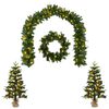 vidaXL Mini-kerstbomenset 60 cm 125 LED's Warmwit PVC en PE Groen