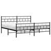 vidaXL Bedframe met hoofd- en voeteneinde metaal zwart 193x203 cm