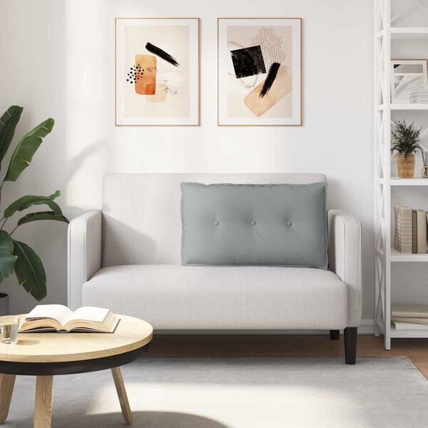 vidaXL Rugkussen Lichtgrijs 80 x 19 x 50 cm Stof