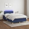 vidaXL Boxspring met matras en LED stof blauw 120x190 cm