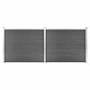 vidaXL Schuttingpanelenset 353x146 cm HKC zwart
