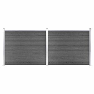 vidaXL Schuttingpanelenset 353x146 cm HKC zwart