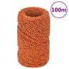 vidaXL Boottouw 2 mm 100 m polypropyleen oranje