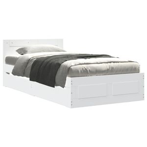 vidaXL Bedframe met hoofdeinde zonder matras 90x200 cm wit