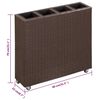 vidaXL Plantenbak verhoogd met 4 potten 80x22x79 cm poly rattan bruin