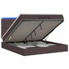 vidaXL Ottoman Bed met Matrassen en LED Donkerbruin 140 x 200 cm Stof