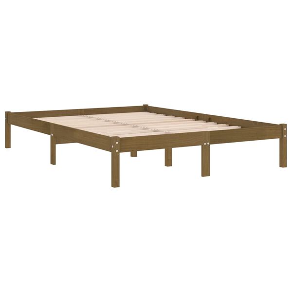 vidaXL Bedframe massief grenenhout honingbruin 200x200 cm