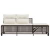 vidaXL 3-delige Loungeset met kussens poly rattan bruin