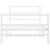 vidaXL Bedframe met hoofd- en voeteneinde&nbsp;metaal wit 100x190 cm