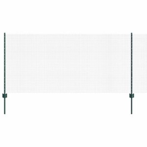 vidaXL gelast draadhek met palen 50 x 1 m PVC-Coated Staal Groen Mesh