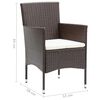 vidaXL 5-delige Tuinset met kussens poly rattan bruin