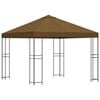 vidaXL Prieel 3 x 3 m Taupe Polyester en staal 190 gsm