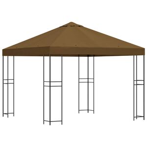 vidaXL Prieel 3 x 3 m Taupe Polyester en staal 190 gsm