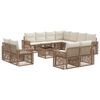 vidaXL Tuinbankenset 12 pcs Beige en Cr&egrave;me Wit poly rattan