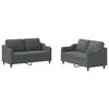 vidaXL 2-delige Loungeset met kussens stof donkergrijs