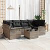 vidaXL Tuin Sofa Set met kussen 7 pcs Grijs Poly rattan, staal en glas