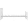 vidaXL Bedframe met hoofd- en voeteneinde metaal wit 135x190 cm