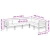 vidaXL 6-delige Loungeset met kussens massief grenenhout wasbruin