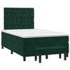 vidaXL Boxspring met matras fluweel donkergroen 120x190 cm
