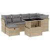 vidaXL 7-delige Loungeset met kussens poly rattan beige