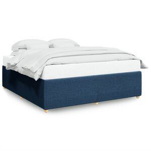 vidaXL Bedframe zonder matras stof blauw 200x200 cm