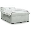 vidaXL Boxspring met matras fluweel lichtgrijs 140x190 cm