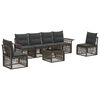 vidaXL Tuinbankenset 7 st 6-zits Grijs poly rattan