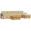vidaXL Buiten bankenset met kussen 7 pcs Wit en Beige Polyester