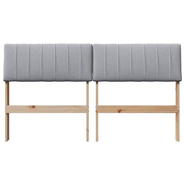 vidaXL Gestoffeerd hoofdbord Lichtgrijs 135 cm Massief grenenhout