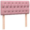 vidaXL Boxspring met matras fluweel roze 100x220 cm