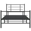 vidaXL Bedframe met hoofd- en voeteneinde metaal zwart 100x200 cm