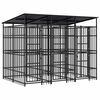 vidaXL Hondenkennel met dak 5,53 m&sup2; staal